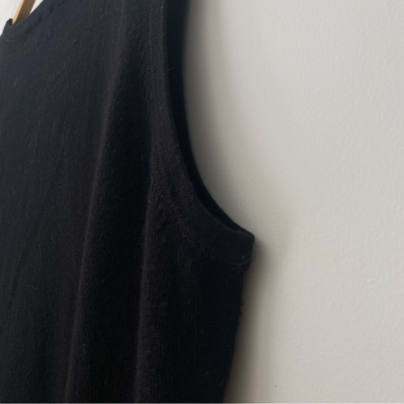 Mantles Wool Blend Scoop Neck Sequins Accent Tank Top Black Size Large - Picture 3 of 7